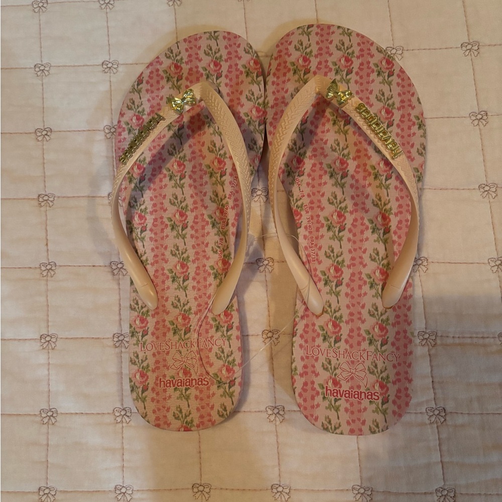 Love shack fancy Havaianas Women's Floral Sandals - ballet rose size 7/8